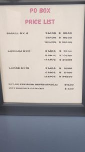 GTO PO Box Rental Prices