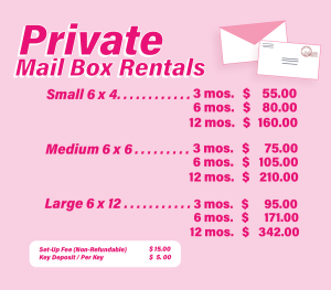 GTO Private Mail Box Rentals